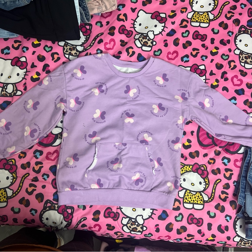 Mix It Girls Lavender Purple Butterfly Sweatshirt